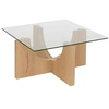 Image de - Table basse carrée en bois et verre ETINI - Beige - ETINI