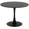 Image de - Table à manger ronde en bois pour 4 personnes ELIAS - Noir - ELIAS