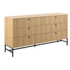 Image de - Commode rectangulaire 6 tiroirs effet tasseaux BAÏKAL - Beige - BAÏKAL