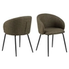 Image de - Lot de 2 chaises avec accoudoirs SÖREN - Kaki avec pieds noirs - SÖREN