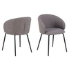 Image de - Lot de 2 chaises avec accoudoirs SÖREN - Gris brun avec pieds noirs - SÖREN