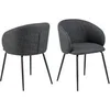 Image de - Lot de 2 chaises avec accoudoirs SÖREN - Gris anthracite avec pieds noirs - SÖREN