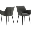 Image de - Lot de 2 chaises de salle à manger avec accoudoirs SORRENTO - Gris anthracite - SORRENTO