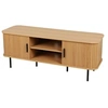 Image de - Meuble TV 2 portes coulissantes effet tasseau BONNIE - Beige - Bonnie