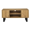 Image de - Meuble TV 2 portes et 2 niches CALYPSO - Beige et noir - Calypso