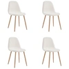 Image de - Lot de 4 chaises en bouclette FREYA - Blanc - Freya