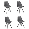 Image de - Lot de 4 chaises avec coussin ATOME - Gris foncé - Atome
