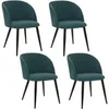 Image de - Lot de 4 chaises en velours côtelé CELESTE - Vert jade - Celeste