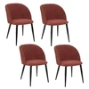 Image de - Lot de 4 chaises en velours côtelé CELESTE - Terracotta - Celeste