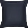 Image de - Taie d'oreiller carrée à volant plat - 100% coton BIO - 63 x 63 cm - Bleu navy