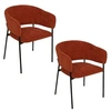 Image de - Lot de 2 fauteuils à diner en velours SOLEA - Terracotta - Solea