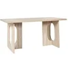 Image de - Table à manger effet travertin pour 4 personnes PIETRA - Beige - Pietra