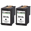 Image de COMETE - 301XL - 2 Cartouches d'encre compatibles avec HP 301XL - Noir - Marque française
