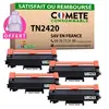 Image de COMETE - TN2420 - 4 Toners Compatibles avec Brother - 4 Noir - Marque française