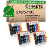 Image de COMETE - 570 571 XL - 20 Cartouches d'encre compatibles avec CANON PGI-570 CLI-571 XL - Noir et Couleur - Marque française