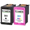 Image de COMETE - 301 - 2 Cartouches d'encre Compatibles HP 301 - 1 Noir et 1 Couleur - Marque française