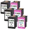 Image de COMETE - 304XL - Pack de 6 Cartouches d'encre Compatible avec HP 304 XL - Noir/Couleur - Marque française