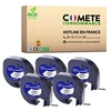 Image de 91201 Pack 5 Rubans etiquetteuse compatibles avec DYMO 91201 etiquettes Noir sur Blanc adhésif
