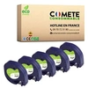 Image de Cartouche compatible - 5 Rubans etiquettes compatibles avec DYMO 91200 Noir sur Blanc
