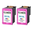 Image de COMETE - 301XL - 2 Cartouches d'encre Compatibles HP 301 XL - Couleur - Marque française
