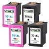 Image de COMETE - 301XL - 4 Cartouches d'encre Compatibles HP - Couleur/Noir - Marque française