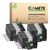 Image de Tze131 Pack de 15 Rubans etiqueteuse 8 x 12mm compatibles avec BROTHER TZE131 Tze-131 Noir sur fond transparent