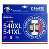 Image de COMETE - 540 541 XL - 2 Cartouches MADE IN FRANCE compatibles HP 540XL 541XL - Noir et Couleur