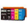 Image de COMETE - 202XL - 5 Cartouches d'encre Compatible Epson 202XL - Couleur, Noir + Noir photo