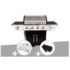 Image de Barbecue à gaz avec chariot Manhattan 450GPI + plancha + Malette de 8 accessoires inox + Gant de protection
