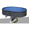 Image de Kit piscine acier gris anthracite Gré Louko ovale 5,27 x 3,27 x 1,22 m + Bâche d'hivernage