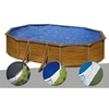 Image de Kit piscine acier aspect bois Gré Pacific ovale 5,27 x 3,27 x 1,22 m + Bâche d'hivernage + Bâche à bulles + Tapis de sol
