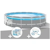 Image de Kit piscine tubulaire Prism Frame Clear Window ronde 4,88 x 1,22 m + Kit d'entretien + 6 cartouches de filtration