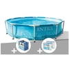 Image de Kit piscine tubulaire Metal Frame Ocean ronde 3,05 x 0,76 m + Bâche à bulles + 6 cartouches de filtration