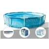 Image de Kit piscine tubulaire Metal Frame Ocean ronde 3,05 x 0,76 m + Bâche de protection + Bâche à bulles + 6 cartouches de filtration