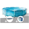 Image de Kit piscine tubulaire Metal Frame Ocean ronde 3,05 x 0,76 m + Bâche de protection + Bâche à bulles