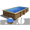 Image de Kit piscine bois Gré Lemon 3,75 x 2,00 x 0,68 m + Bâche à bulles + Douche
