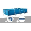 Image de Kit piscine tubulaire rectangulaire - 3,00 x 2,00 x 0,75 m, avec bâche de protection et bâche à bulles