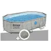 Image de Kit piscine tubulaire ovale Power Steel SwimVista avec hublots 4,88 x 3,05 x 1,07 m + 10 kg de zéolite
