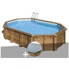Image de Kit piscine bois Gré Avocado 6,56 x 4,56 x 1,27 m + Bâche hiver
