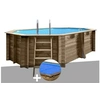 Image de Kit piscine bois Grénade 4,36 x 3,36 x 1,17 m + Bâche à bulles
