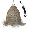 Image de Suspension Extérieure Jonc de Mer Beige H47cm Câble 5m
