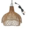 Image de Suspension Extérieure Rotin Beige D60cm Câble 5m