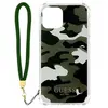 Image de Coque pour iPhone 12 et 12 Pro avec Dragonne Motif Camouflage Vert
