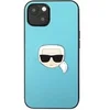 Image de Coque PU pour iPhone 13 Mini Karl's Head Metal Ultra Résistant Noir / Bleu