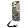 Image de Coque pour iPhone 13 Pro Flowers avec lanière nylon Vert