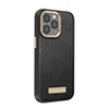 Image de Coque PU Magsafe Peony Metal Plate pour iPhone 13 Pro - Noire
