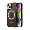 Image de Coque TPU Magsafe Gold Outline pour iPhone 14 Plus - Noire translucide