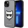 Image de Coque pour iPhone 14 Plus / iPhone 15 Plus - Saffiano (KLHCP14MSAPCHG) - Tête de Choupette Argentée