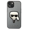 Image de Coque pour iPhone 14 Plus Effet Cuir Stylé Protection Rigide Argent