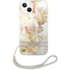 Image de Coque pour iPhone 14 Plus en TPU Motif Floral avec Dragonne Amovible Multicolore